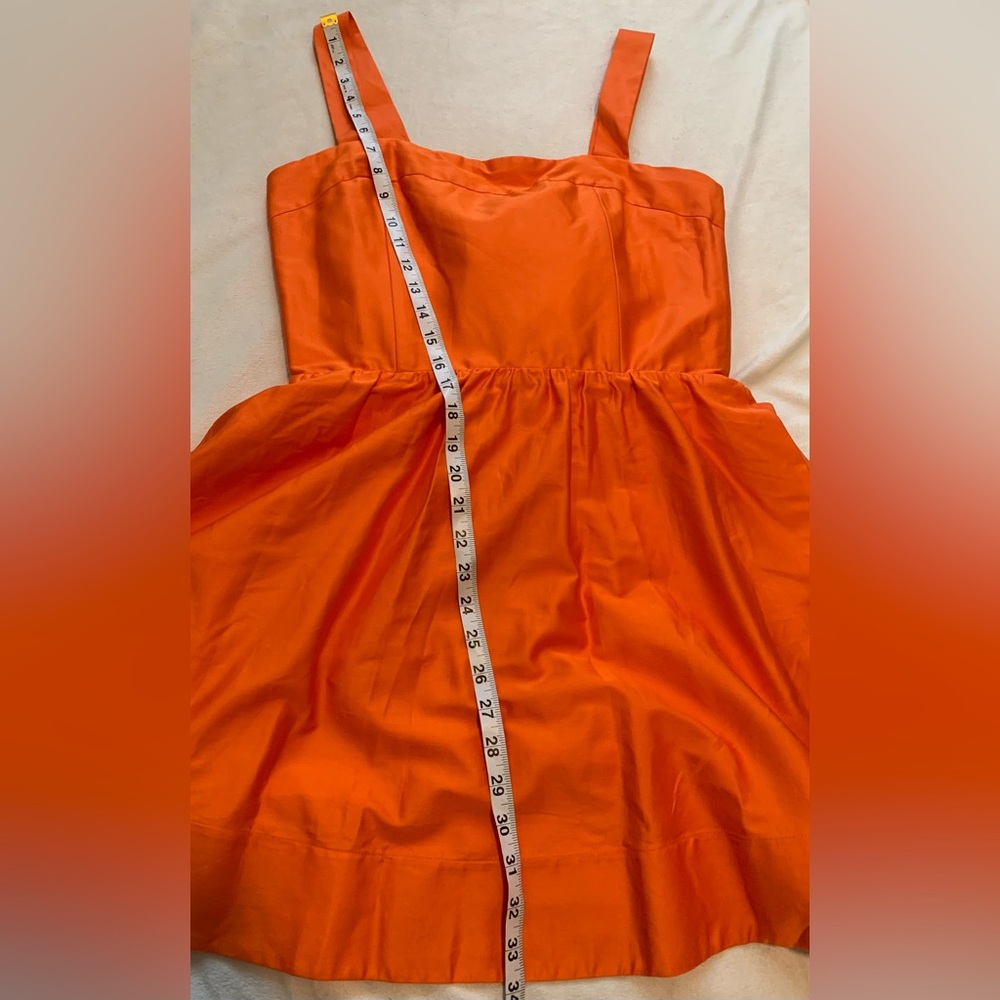 NWOT Alice + Olivia Saige Tie Back Mini Dress Size 12 Monarch Orange Cotton - Picture 11 of 16